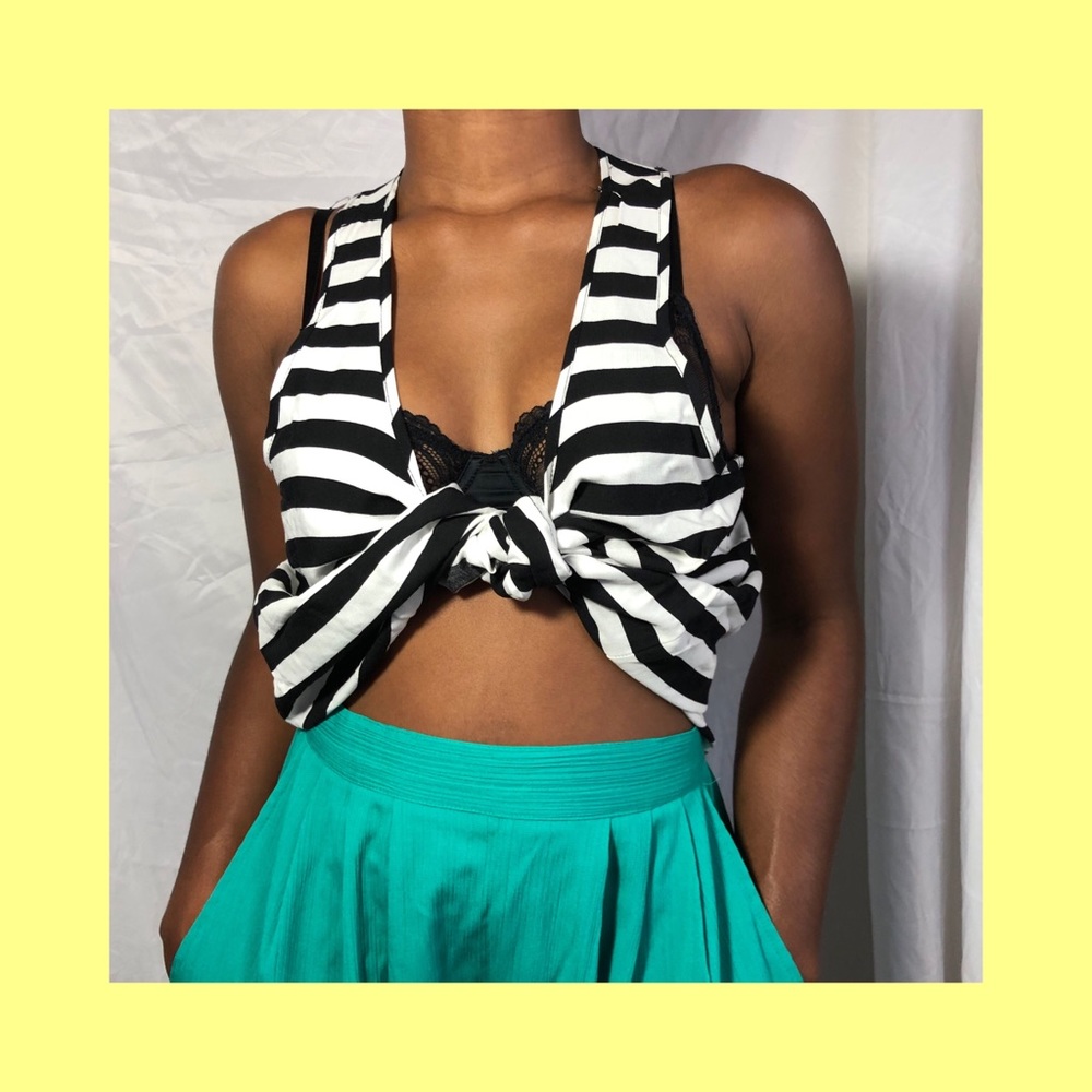 Black and White Stripe Tank